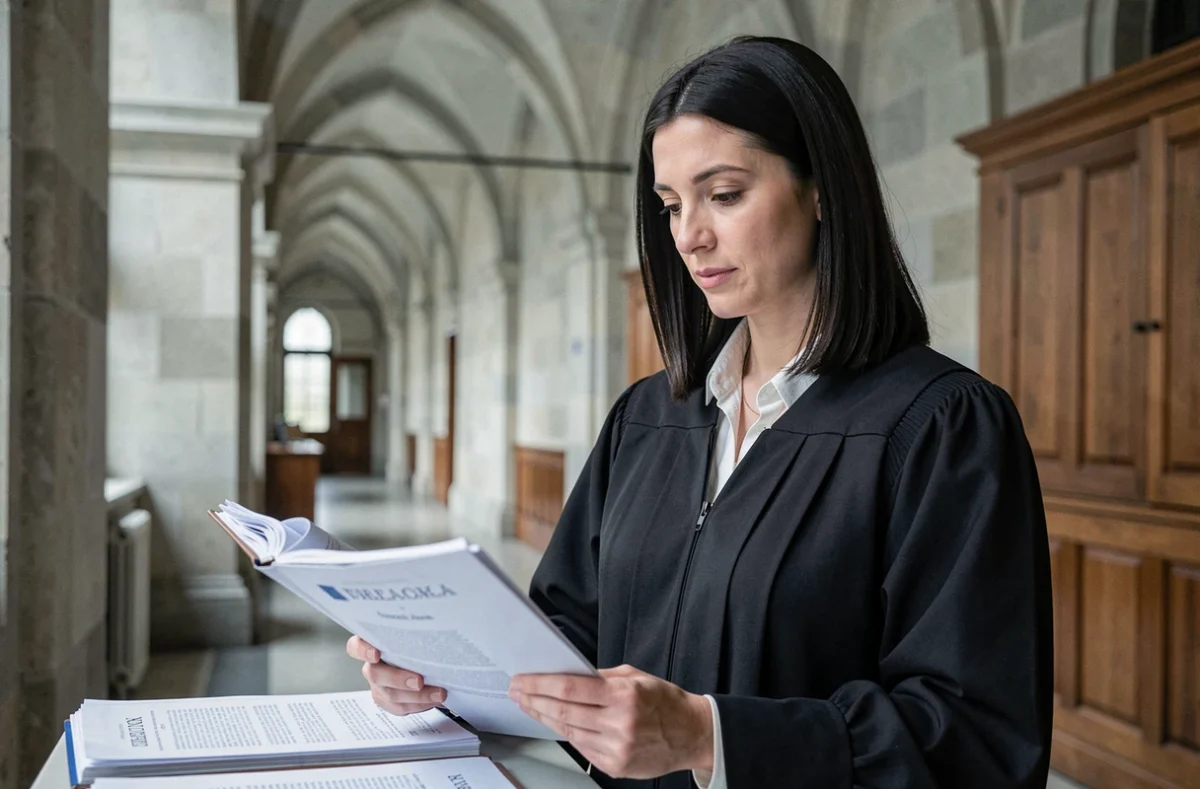 Maître Nora Chati, avocate en droit pénal et droit de la famille au Havre, en robe d'avocat